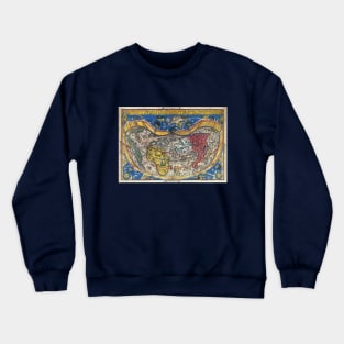 Antique Heart Shaped World Map by Petrus Apianus, 1520 Crewneck Sweatshirt